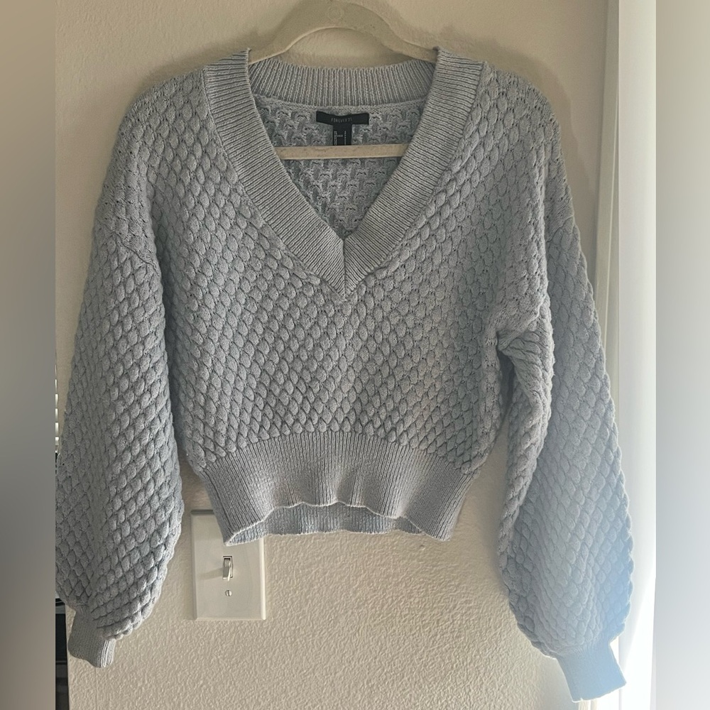 Forever 21 light blue Textured Knit Sweater
